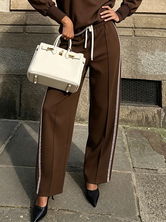Urban Plain Webbing Straight Pants
