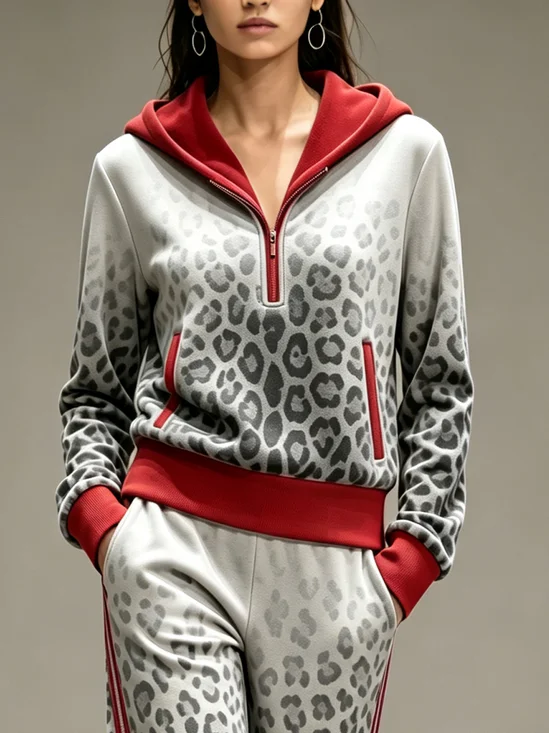 Casual Leopard Printing Hoodie