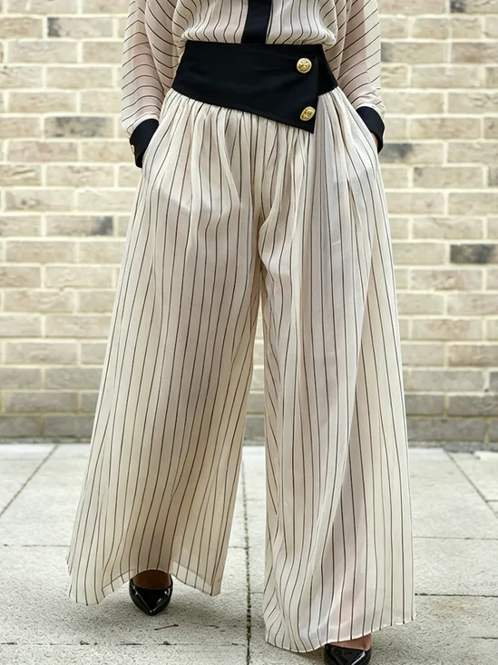 Urban Striped Striped Long Straight Pants