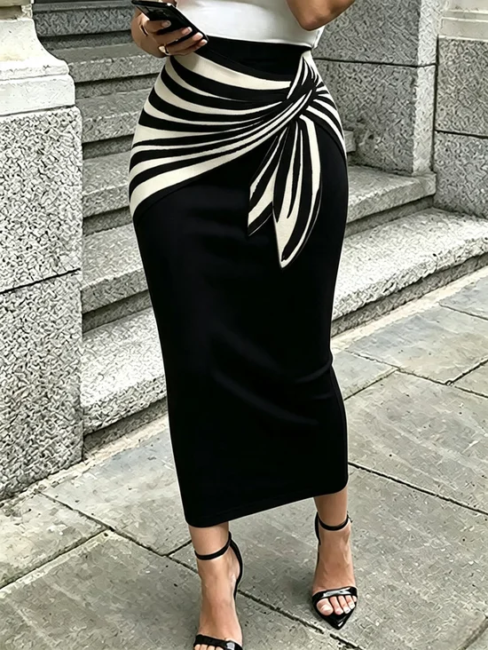 Plus Size Urban Printing 3D Printing Maxi Skirt