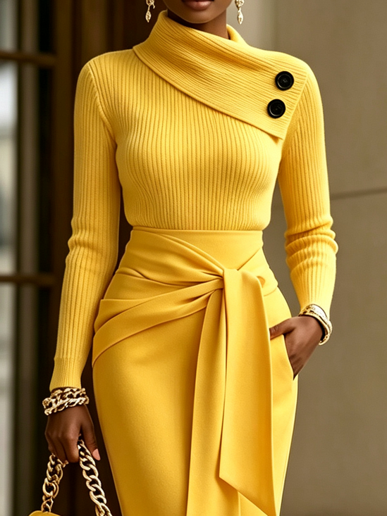Urban Plain Asymmetric Asymmetrical Sweater
