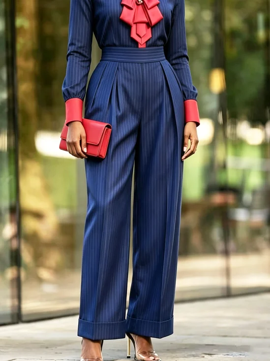 Urban Striped Long Straight Pants