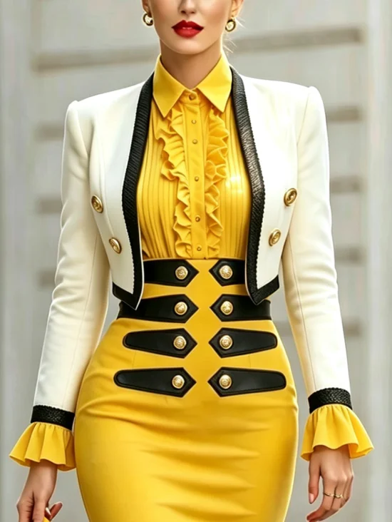 Elegant Color Block Jacket