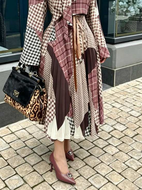 Elegant Printing Random Print Midi Skirt