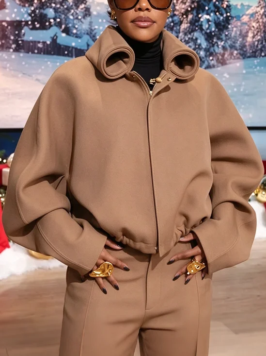 Urban Plain Turtleneck Jacket