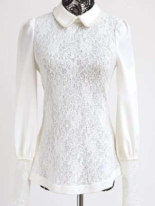 Long Sleeve Work Floral Lace Blouse