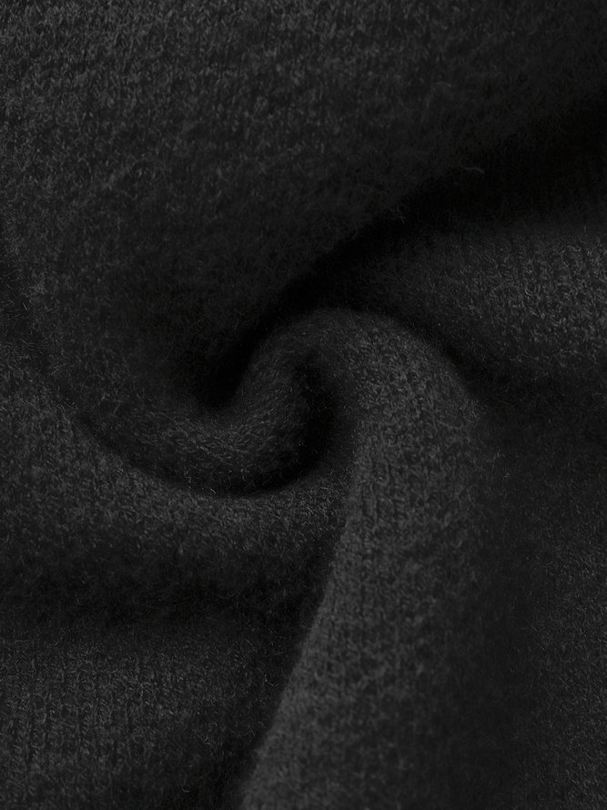 Long sleeve Plain Turtleneck Loose Sweater