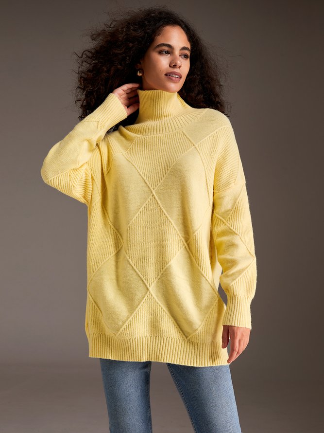 Loose High Elasticity Turtleneck Long sleeve Sweater