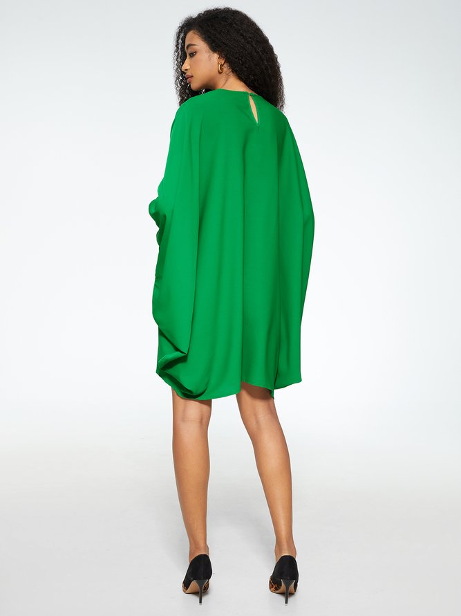 Loose Plain Simple Long Sleeve Mini Dress