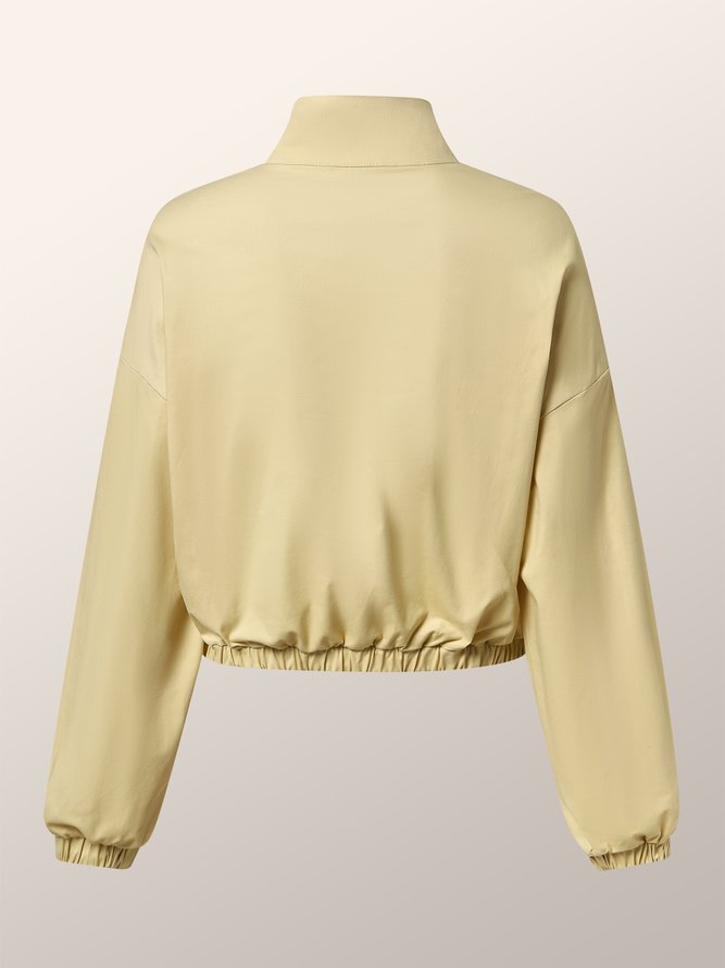 Casual Loose Plain Long Sleeve Sweatshirt