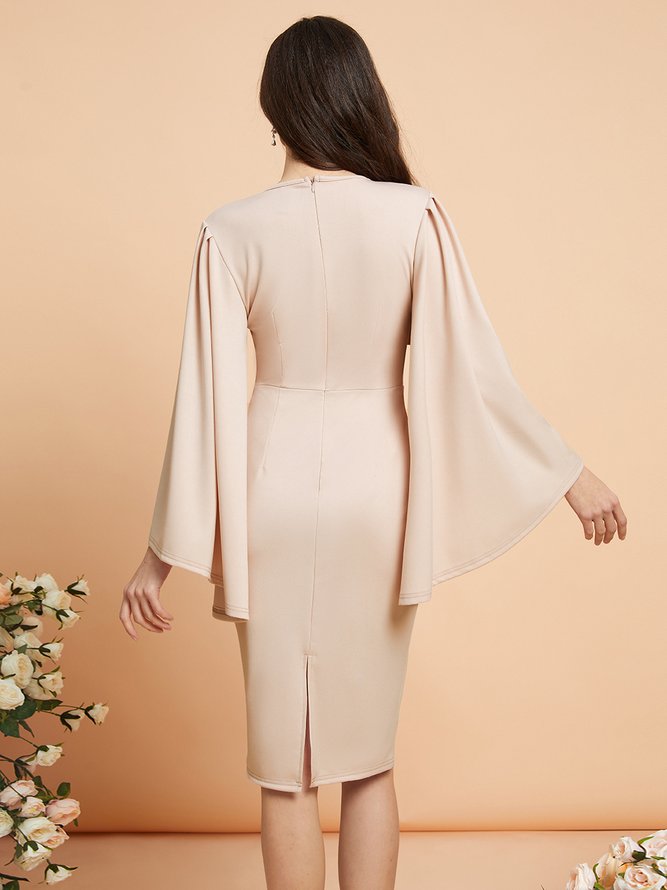 Elegant Plain Natural Micro-Elasticity Hip Skirt Party Dress