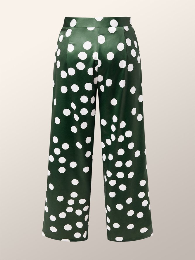 Regular Fit Polka Dots Elegant Fashion Pants