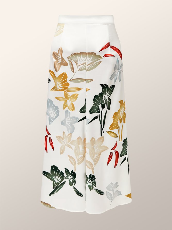 Stylewe Elegant Regular Fit Floral Print  Skirt