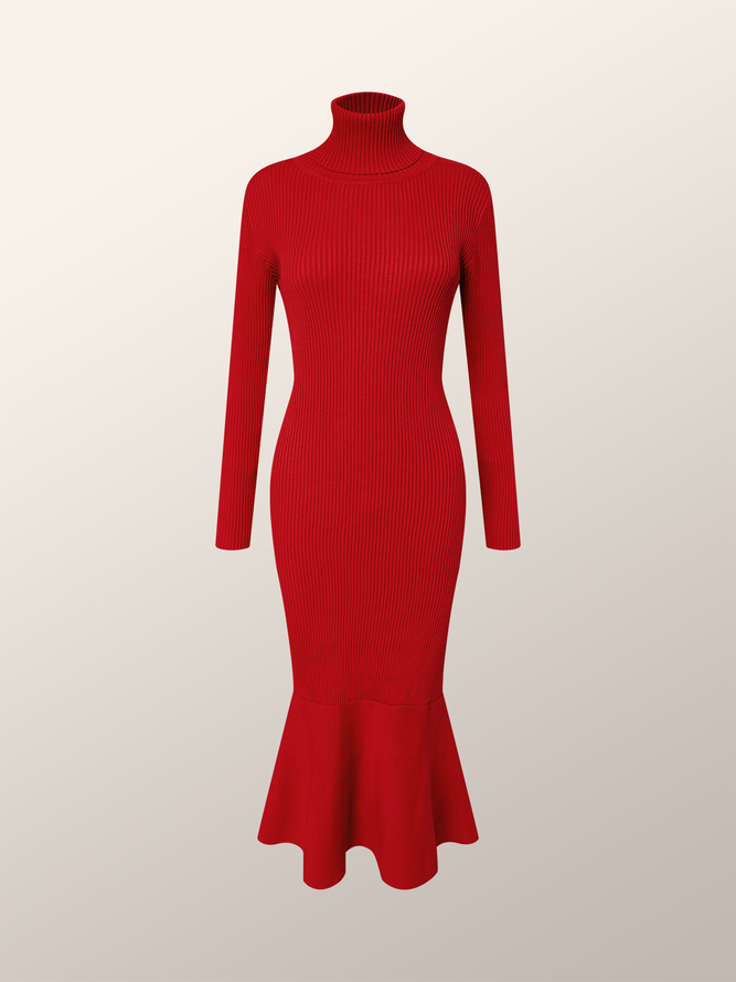 Tight Elegant Plain Long Sleeve Maxi Dress