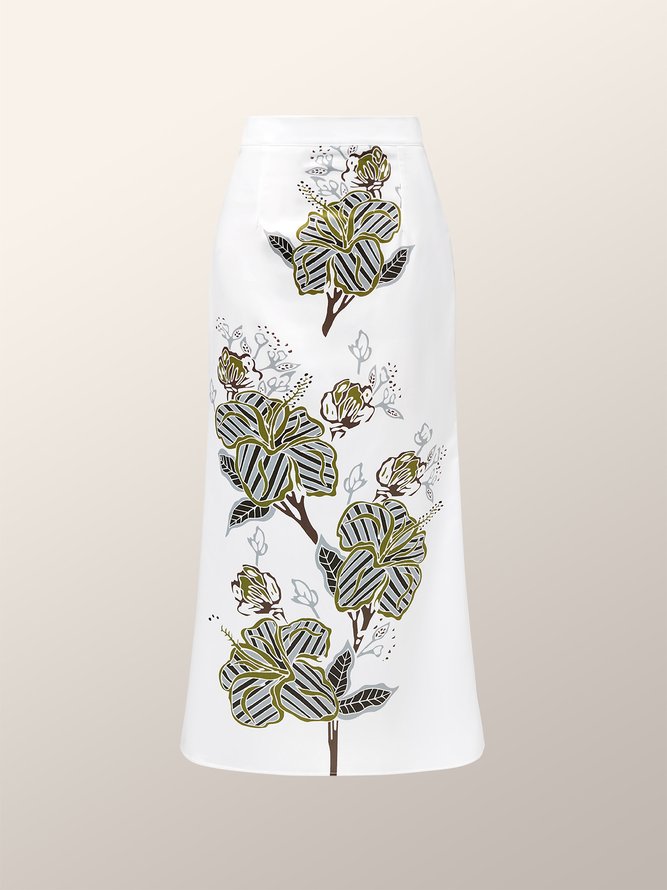 Floral Regular Fit Elegant Long Skirt