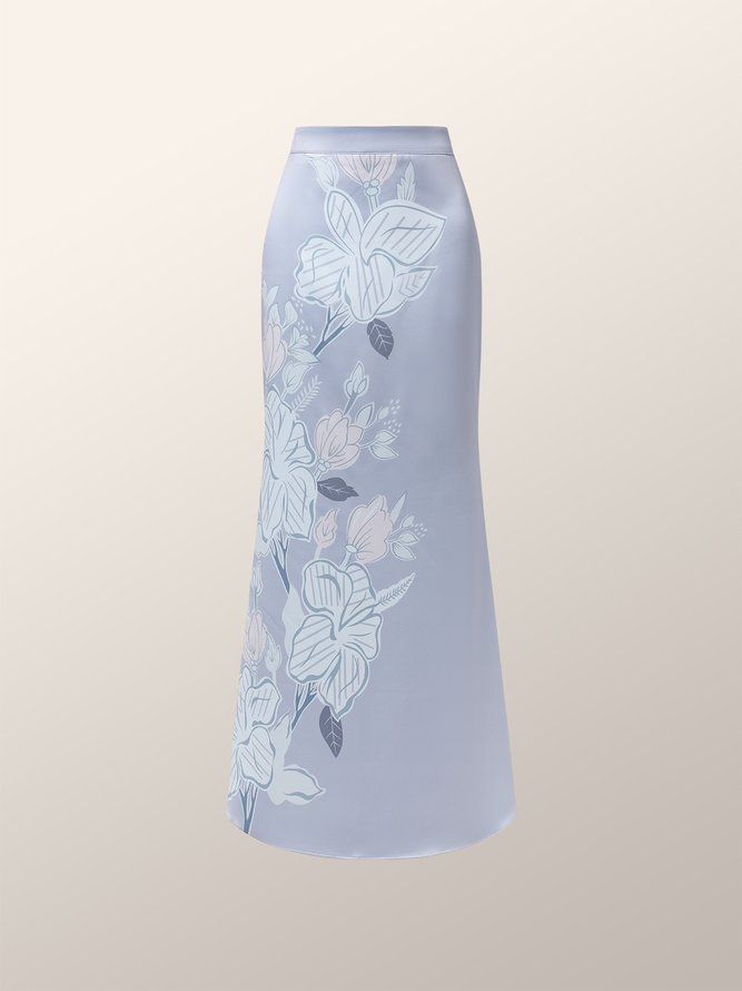 Floral Regular Fit Elegant Maxi Skirt