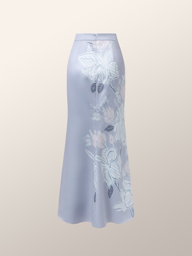 Floral Regular Fit Elegant Maxi Skirt