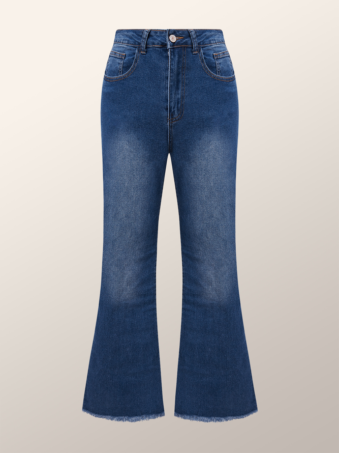 Loose Urban Plain Wide leg Long Jeans