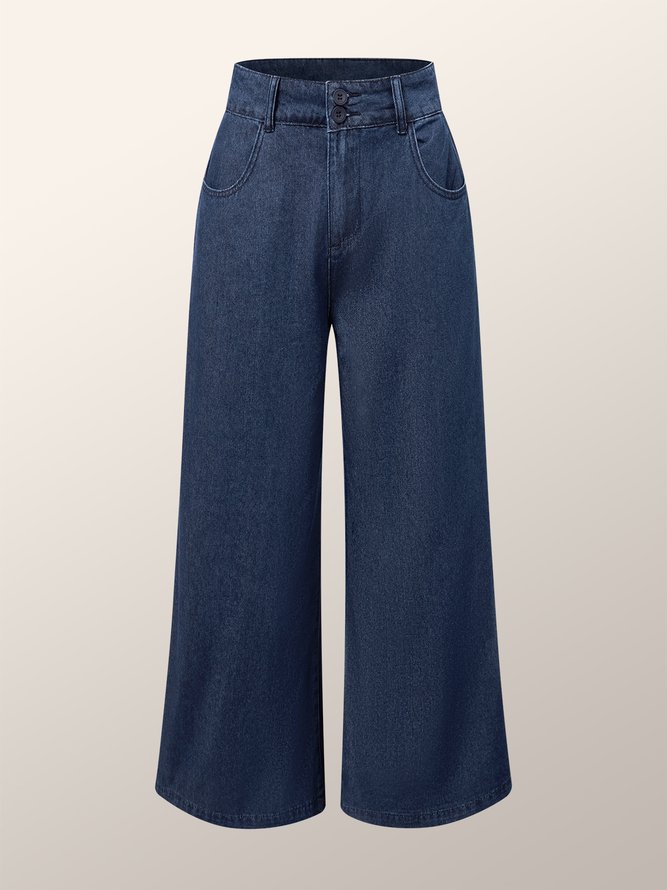 Denim Loose Plain Urban Jeans