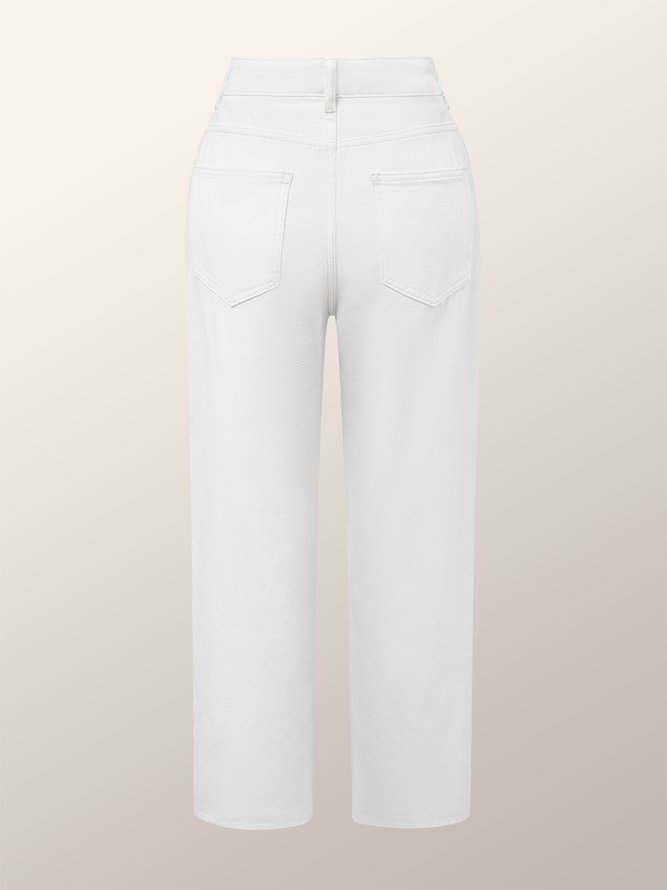 Regular Fit Plain Denim Casual Jeans