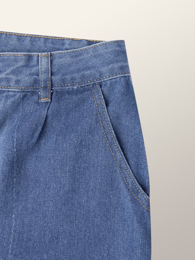 Denim Casual Color Block Regular Fit Jeans