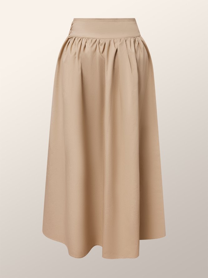 Plain Loose Urban A-Line Long Skirt