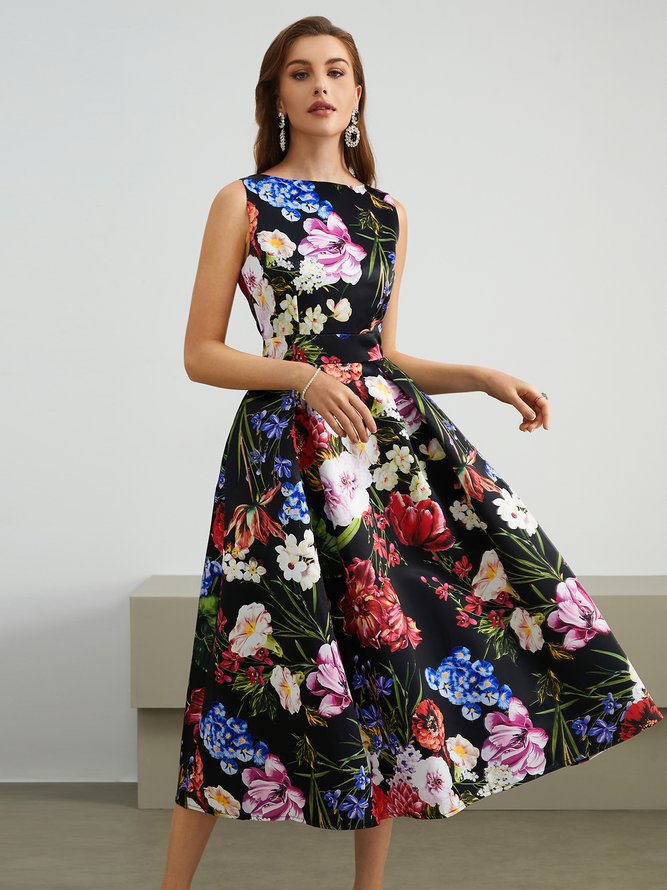 Elegant Floral Party Dress