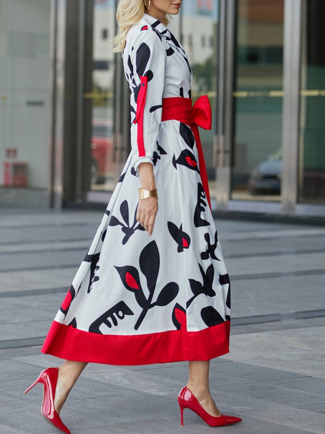 Abstract Elegant Regular Fit Maxi Dress