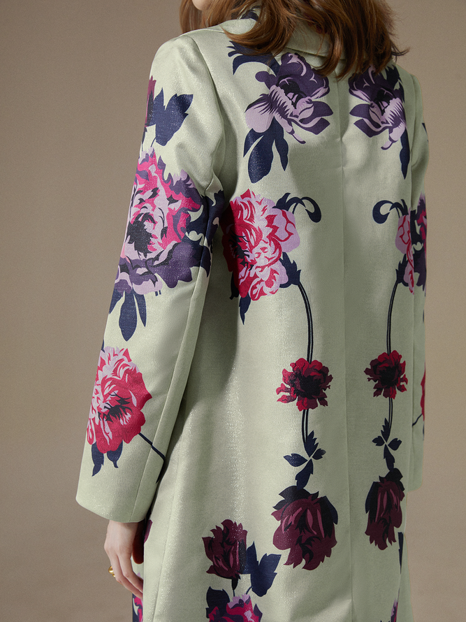Floral Loose Elegant Trench Coat