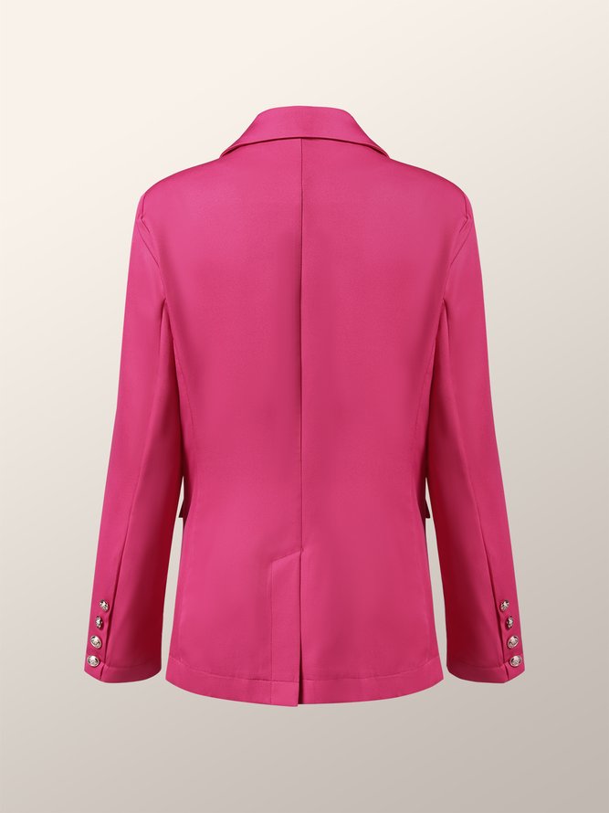 Rose Red Long sleeve Plain Elegant Regular Fit Blazer