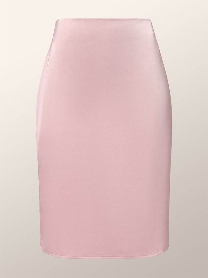 Elegant Daliy Plain Skinny Bodycon Skirt