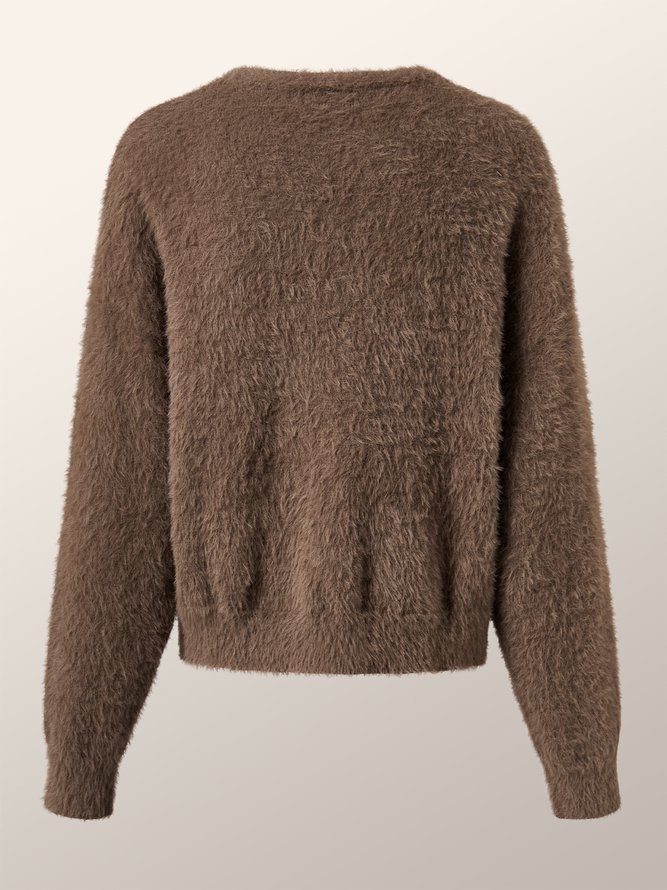 Long sleeve Loose V Neck Sweater Coat