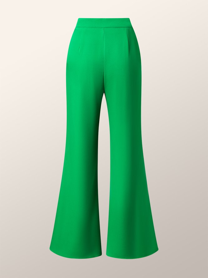 Green Daily Long Urban Plain Fashion Pants