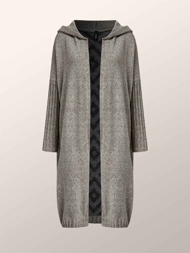 Loose Geometric Urban Hoodie Long sleeve Sweater Mid-long Coat
