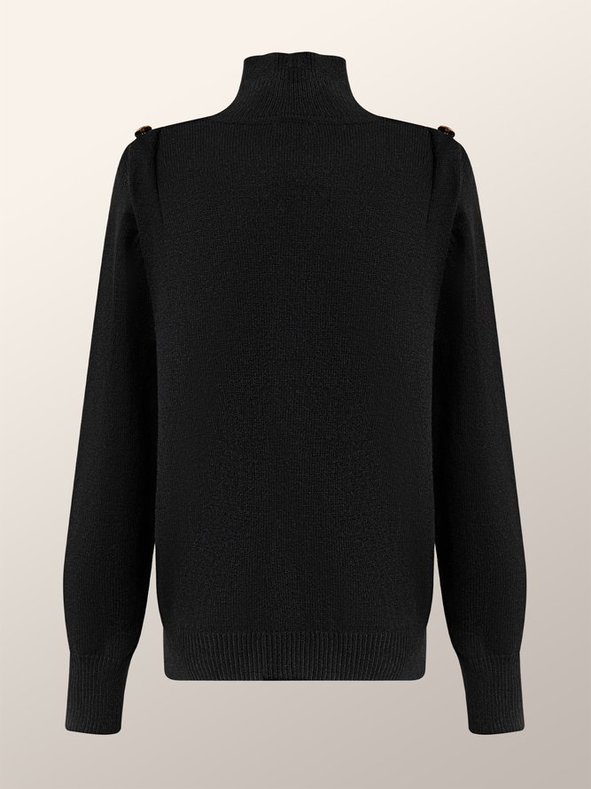 Daily Turtleneck Long sleeve Plain Regular Fit Sweater