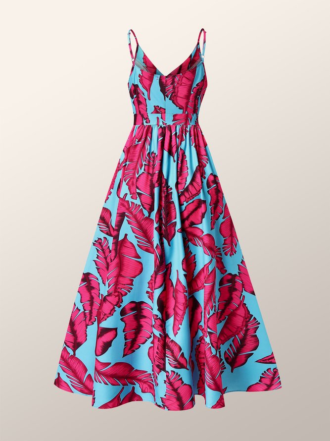 Vacation Floral Sleeveless Maxi Dress