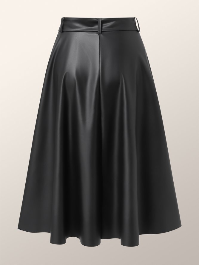 Regular Fit Plain Urban Mid Waist Skirt