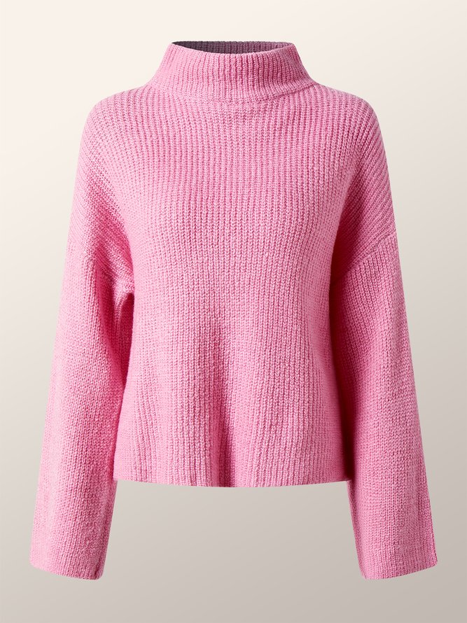 Urban Plain  Stand Collar Loose Sweater