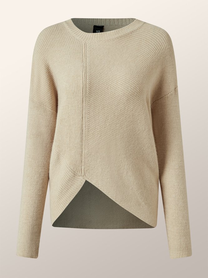 Simple Loose Plain Long Sleeve Sweater