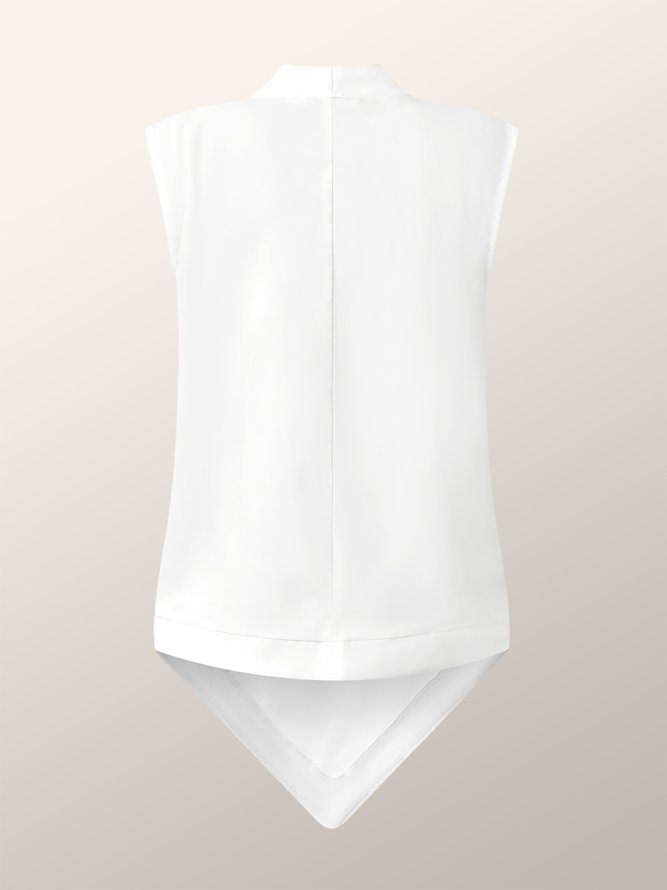 Cowl Neck Regular Fit Elegant Short Sleeve Top