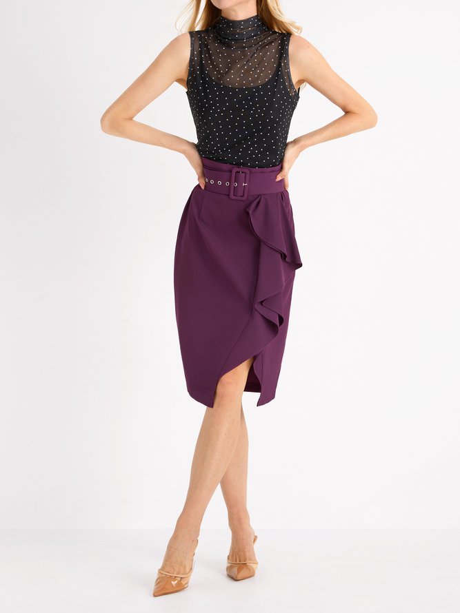 Lady Regular Fit Solid Skirt