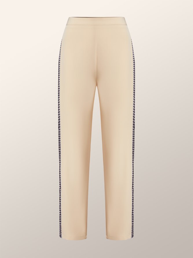 Regular Fit Fashion Split Joint  Plaid Tailored Pants