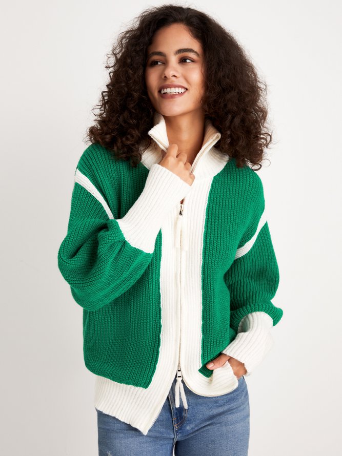 Winter Long sleeve Simple Regular Fit Sweater Coat