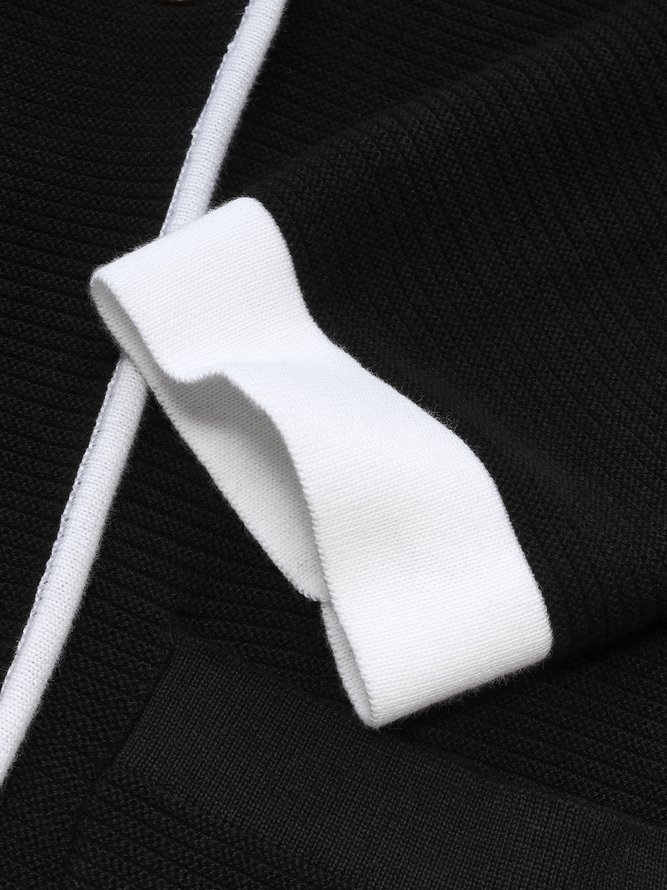 Urban Long Sleeve Regular Fit Color Block Sweater Coat