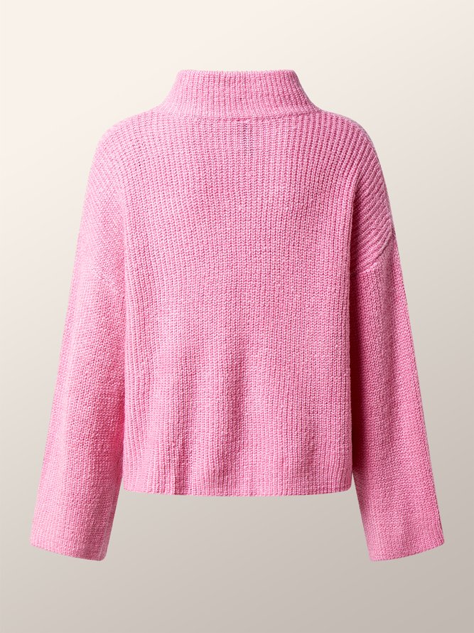 Urban Plain  Stand Collar Loose Sweater