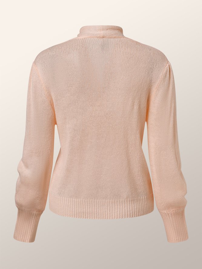 Casual Loose Plain Long Sleeve Sweater