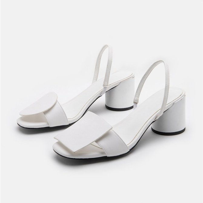 Summer Solid Casual Chunky Heel Elegant Sandals