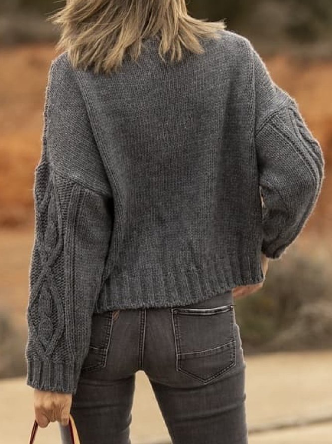 Casual Plus Size Turtleneck Sweater