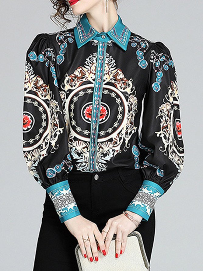 Graphic Printed Elegant Blouse stylewe