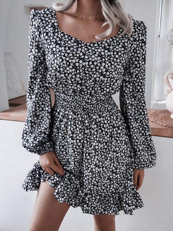 Daily Floral Long Sleeve Dress